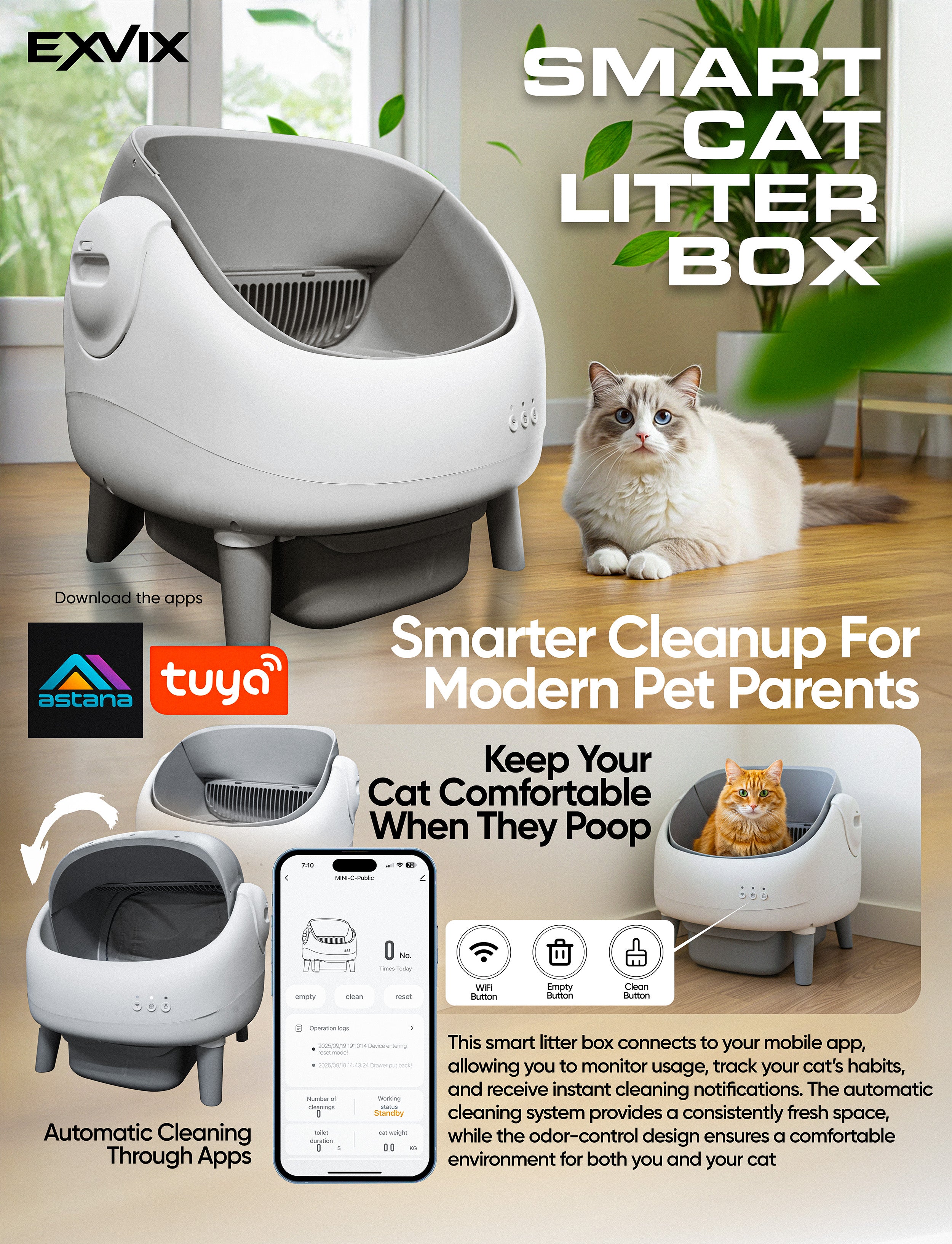 ExVix Smart Cat Litter Box – Carabat AI